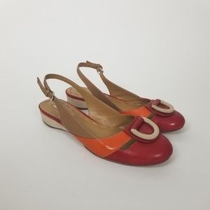 LA Fenice Venezia Patent Leather Slingback Flats